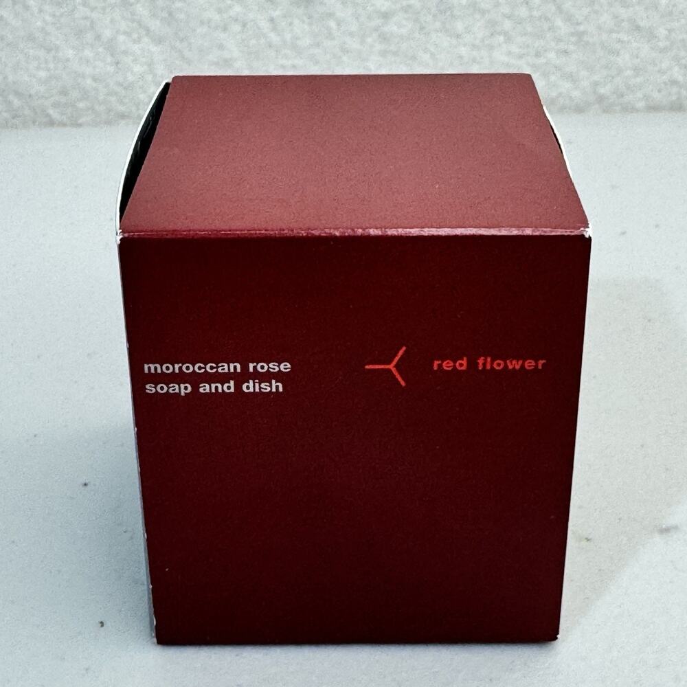Red Flower Moroccan Rose Luxury Scented Soap Ball 3.5oz With Small Soap Dish